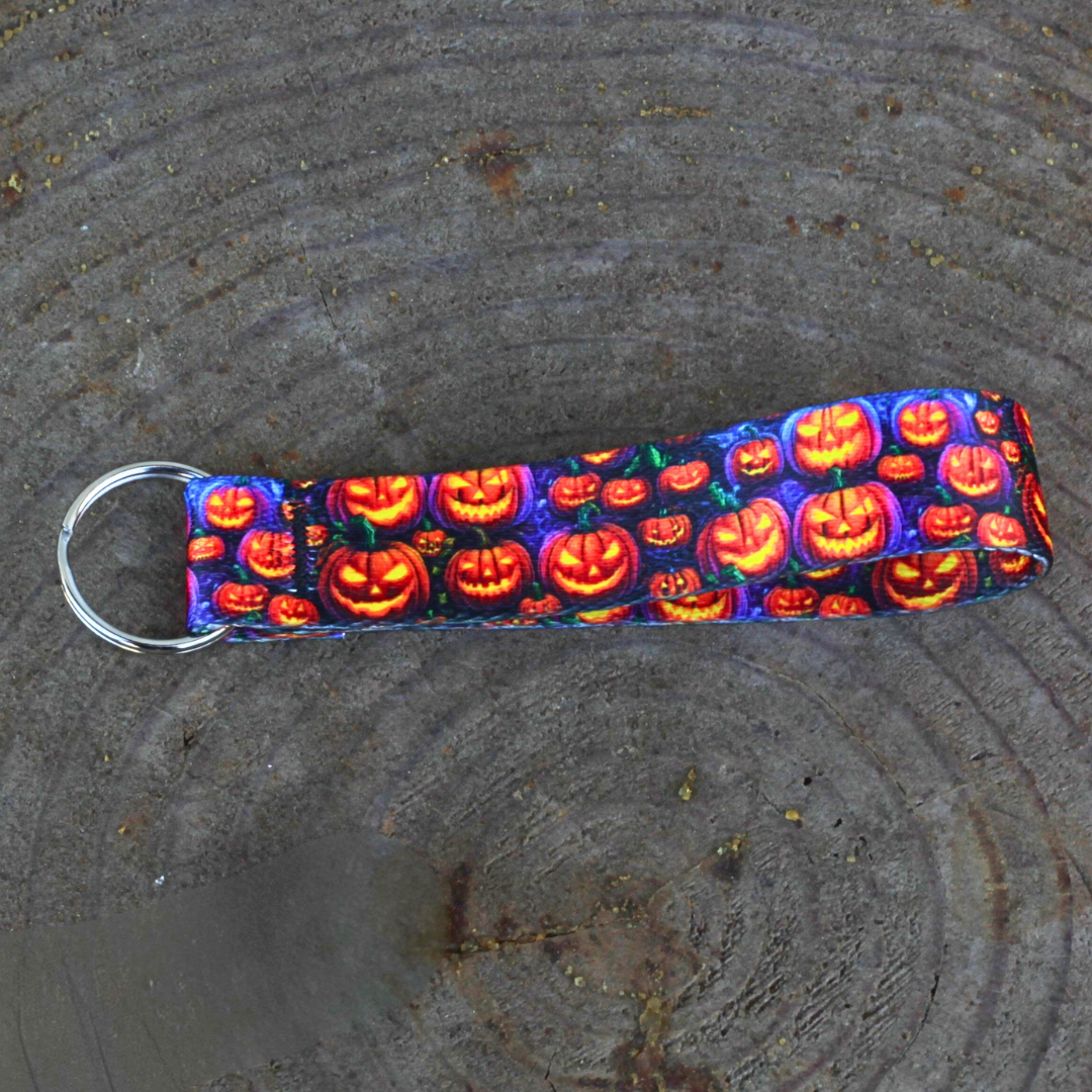 Jack-O-Lantern Keychain Wrist Lanyard – product close-up