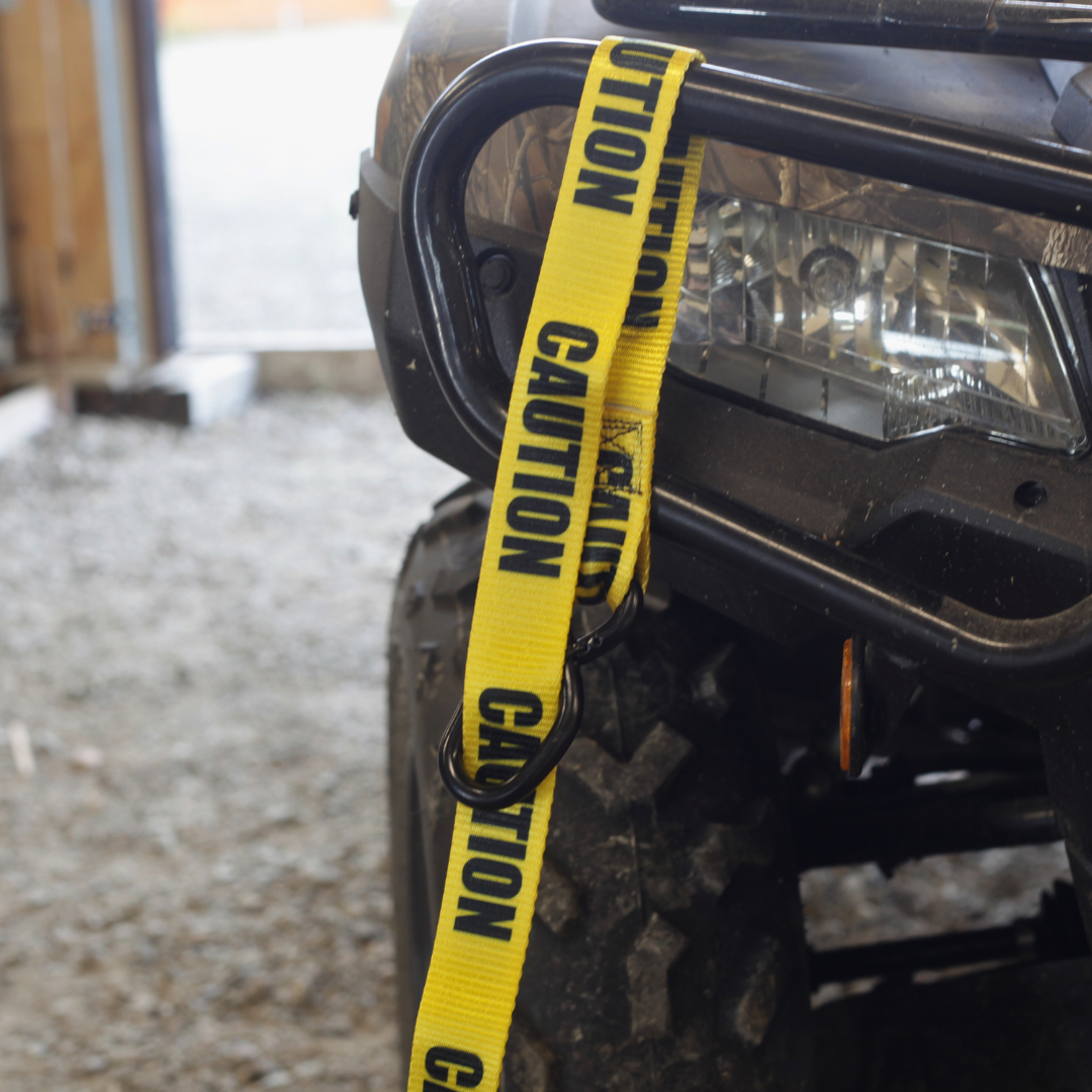 Caution Tape - 1.5" American Made Ratchet Strap – product close-up