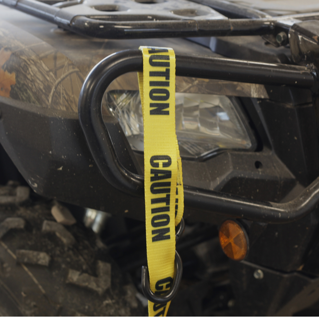 Caution Tape - 1.5" American Made Ratchet Strap – product close-up
