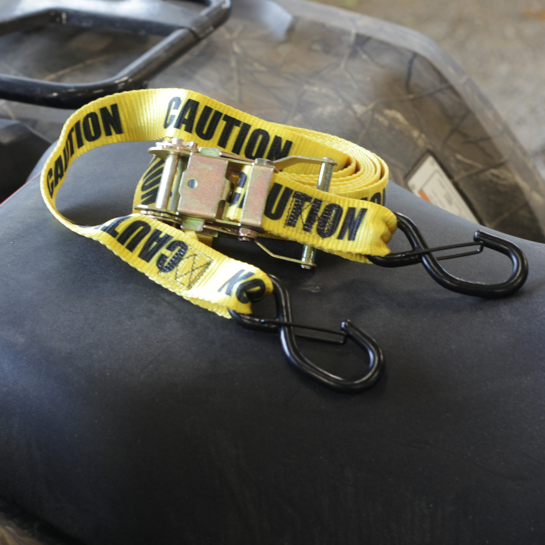 Caution Tape - 1.5" American Made Ratchet Strap – product close-up