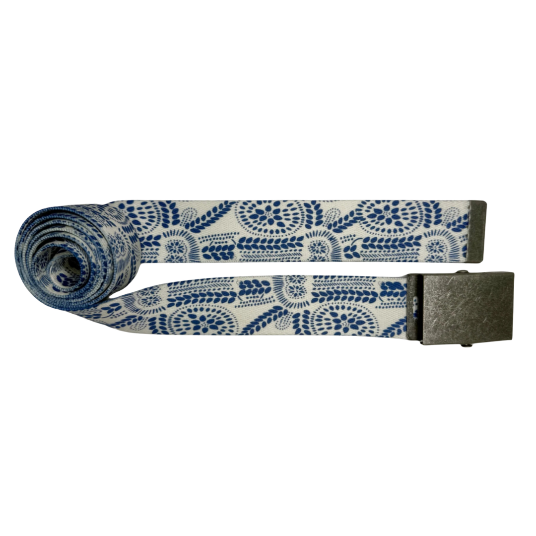 1" Slim Blue Dots Belt