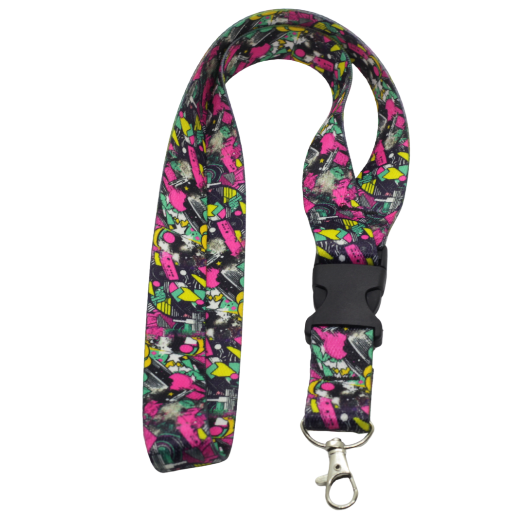 80s New Wave Detachable Lanyard – 80s Shapes | Northwest Straps, made in Oregon