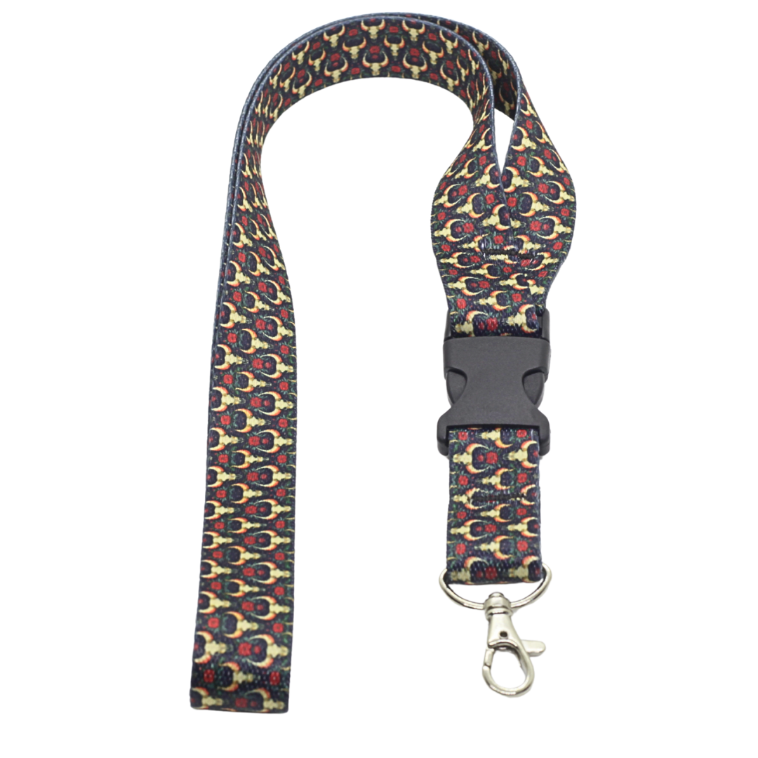 Skulls, Dragons & Dark Art Lanyards – Bulls n' Roses | Northwest Straps, made in Oregon
