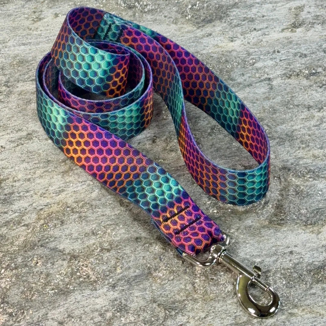 Electric Honeycomb Pattern Dog Leash