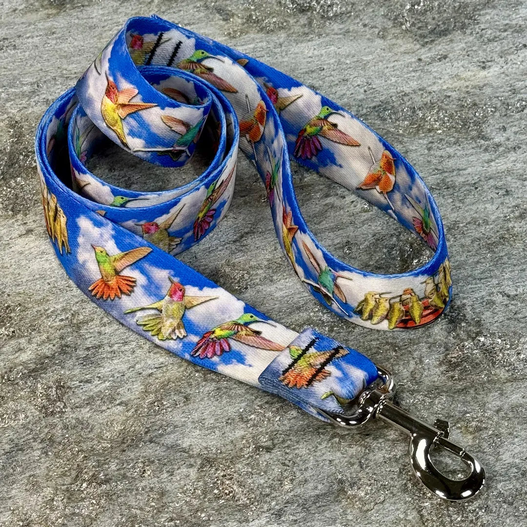 Hummingbirds Flying and Feeding Dog Leash