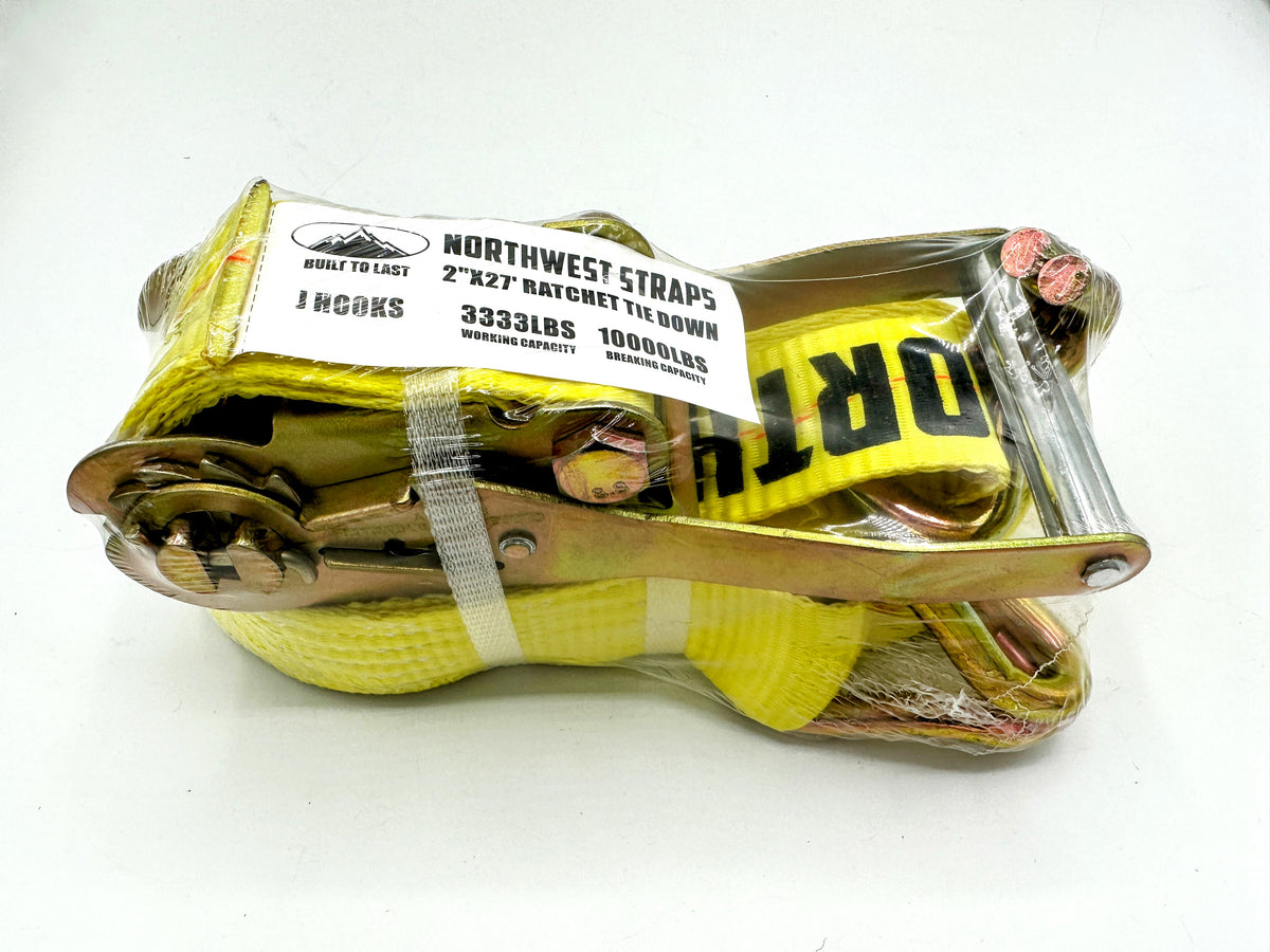 j hook ratchet strap in package.