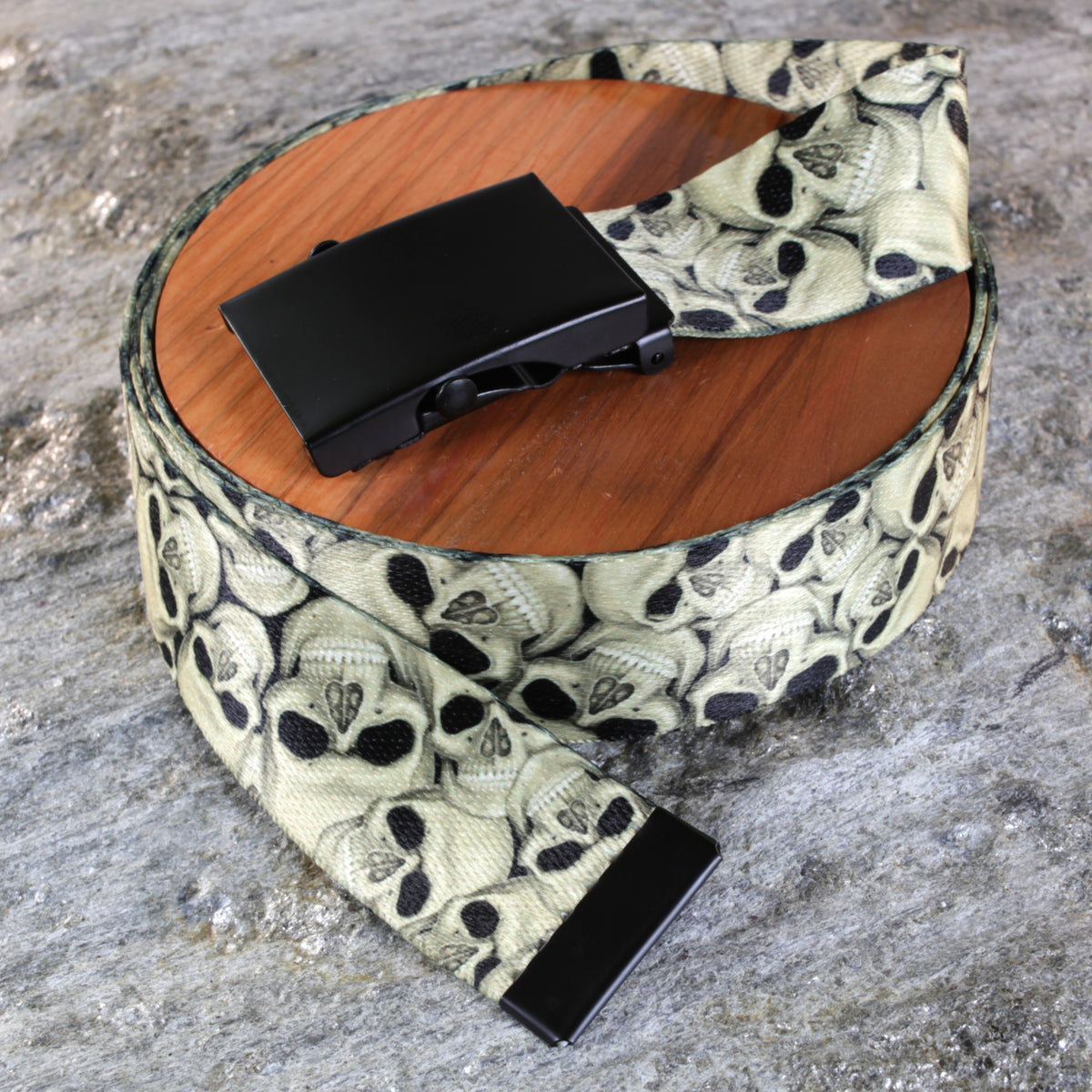 Skulls Belt – Classic White | Northwest Straps, made in Oregon