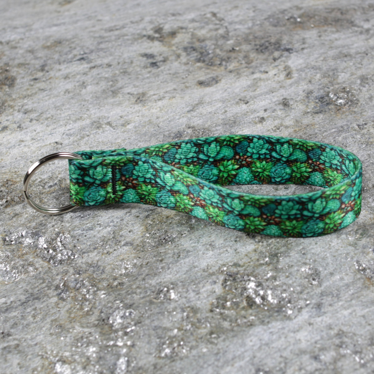 Floral Keychain Wristlet – Succulents