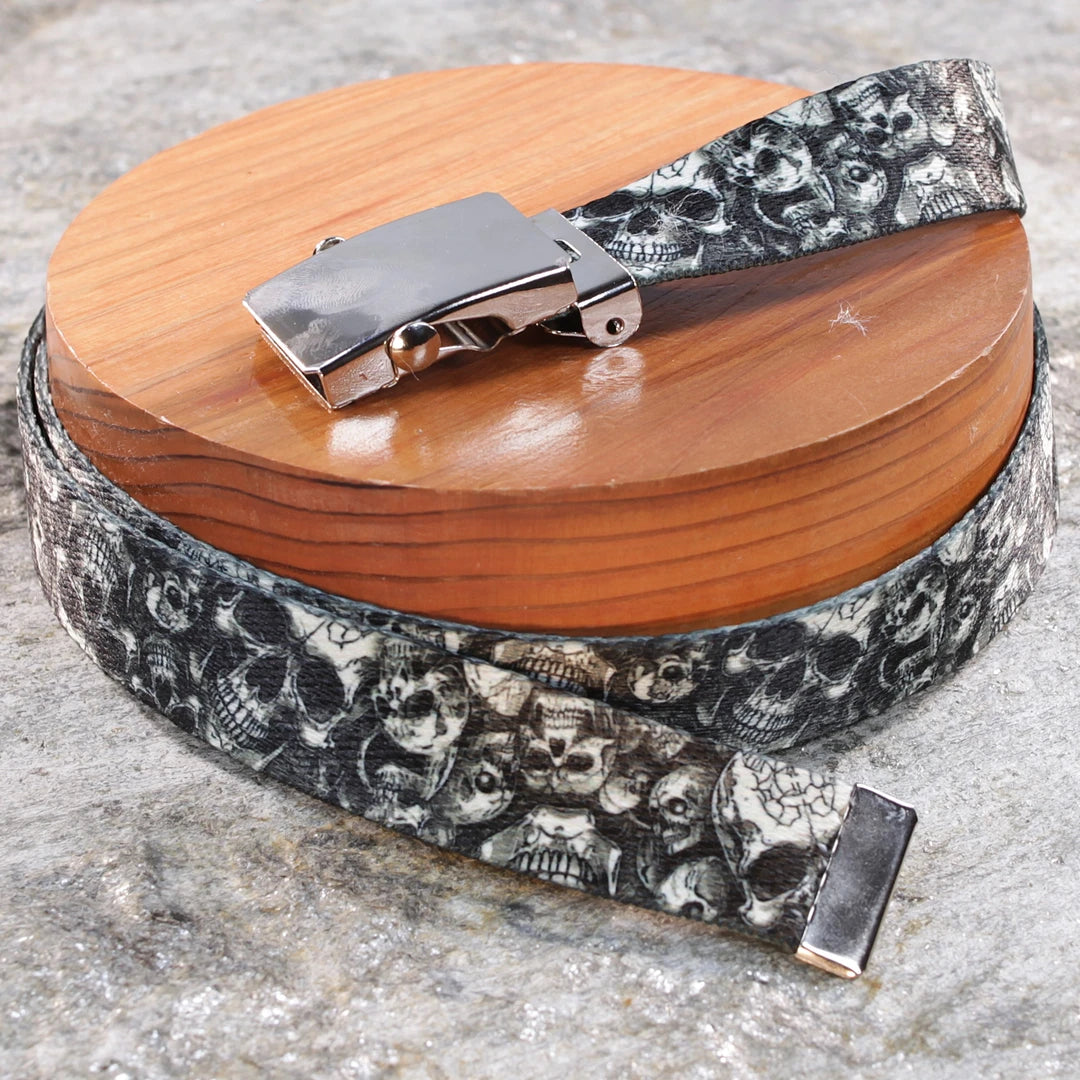 1" Slim Skulls Belt – Horror Fashion, Goth Goals