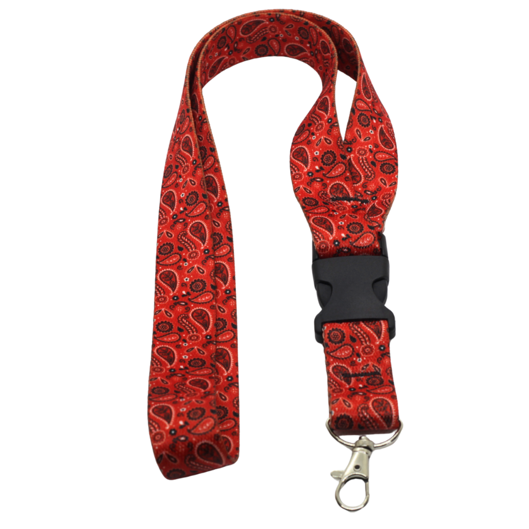 Woven Pattern Lanyards – Red Bandana