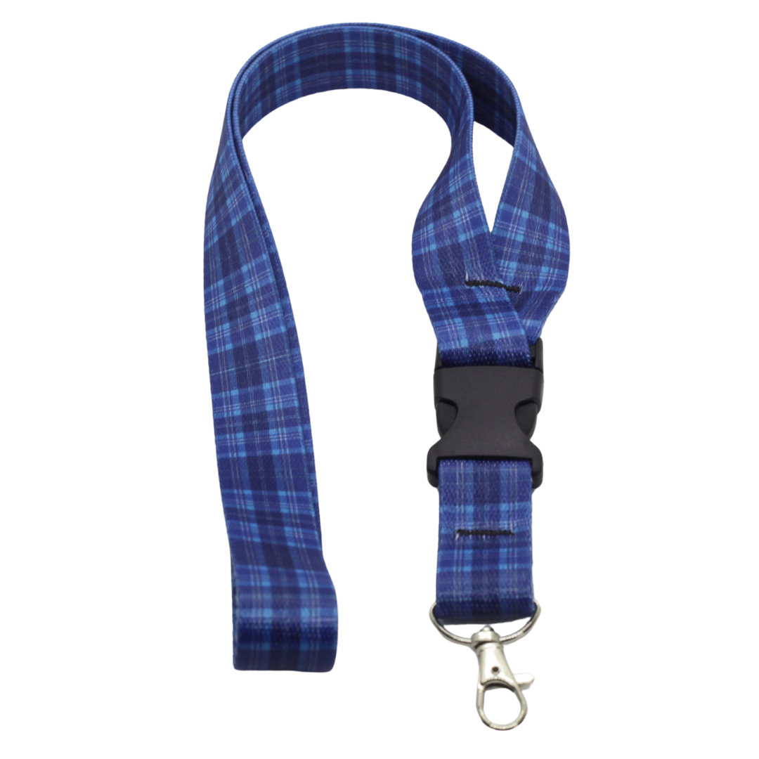 Woven Pattern Lanyards – Blue Plaid