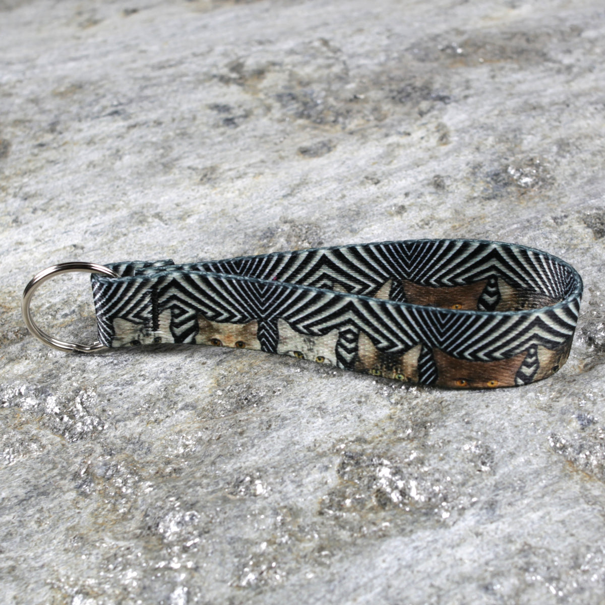 Quirky Keychain Wristlet – Cat's Surprise