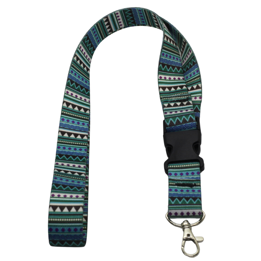 Día de los Muertos + Serape & Folk Art Lanyards – Blue Classic Serape Blanket