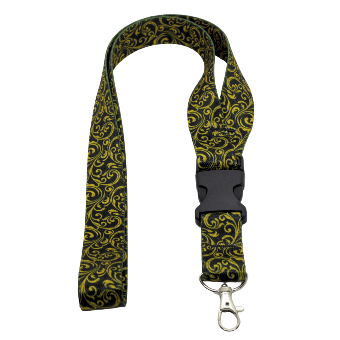 Woven Pattern Lanyards – Gold Filigree