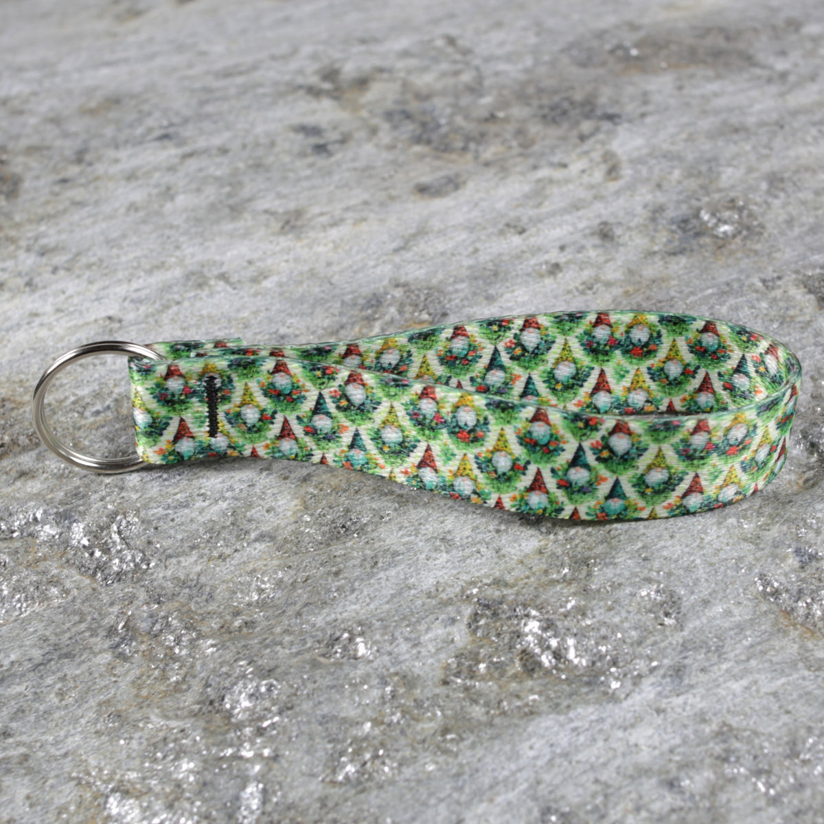 Quirky Keychain Wristlet – Garden Gnomes