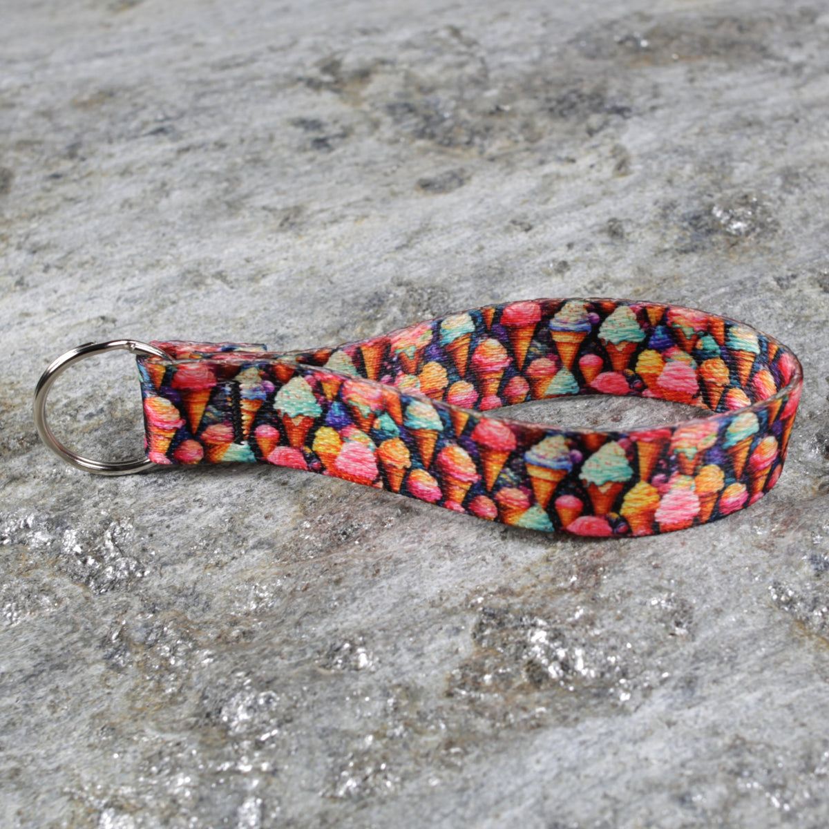 Food Themed Keychain Wristlet – Ice Cream Cone