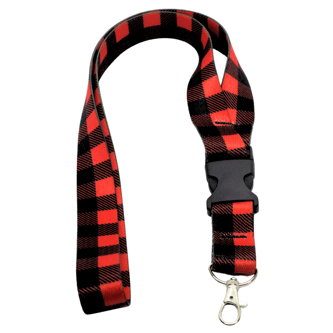 Woven Pattern Lanyards – Red Plaid