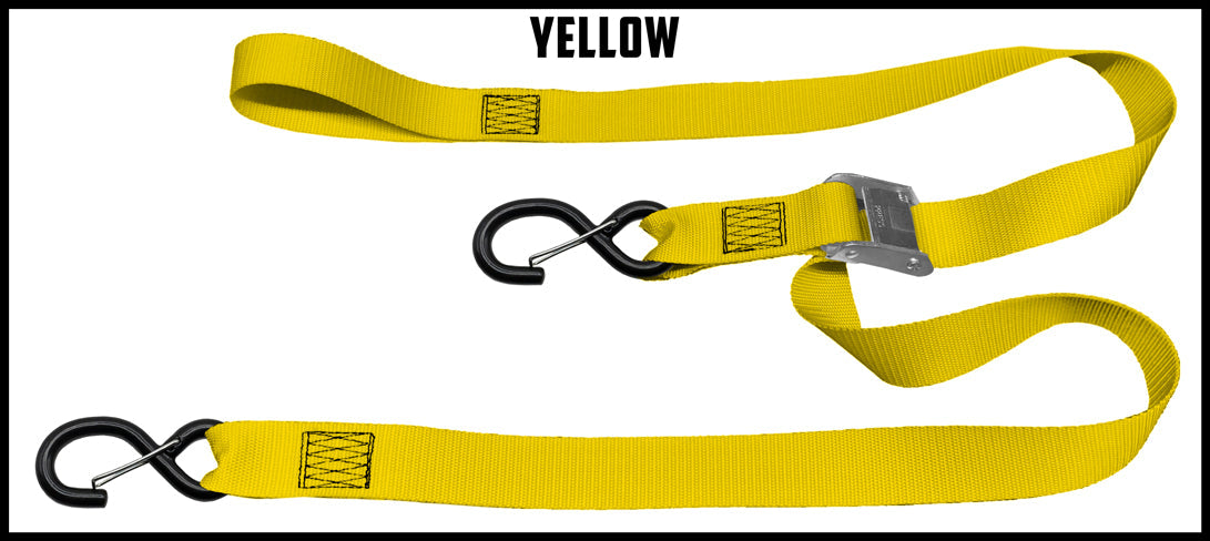 Yellow. 1.5 inch custom picture quality polyester webbing cam strap. Design by Northwest Straps.