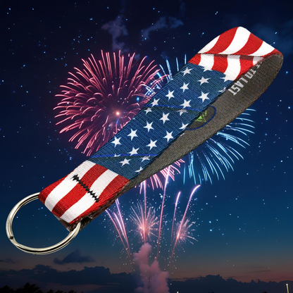 American Flag Car Keychain Wrist Lanyard