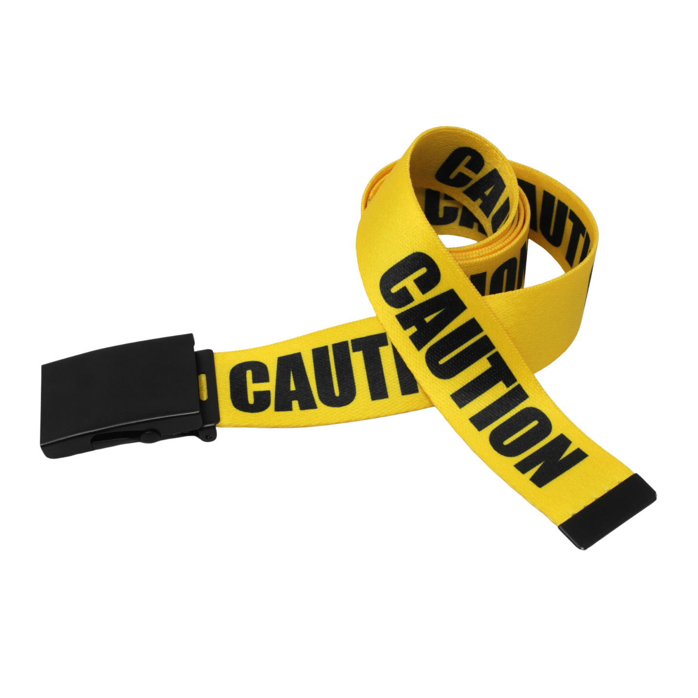 Caution Tape Belt - Black Buckle