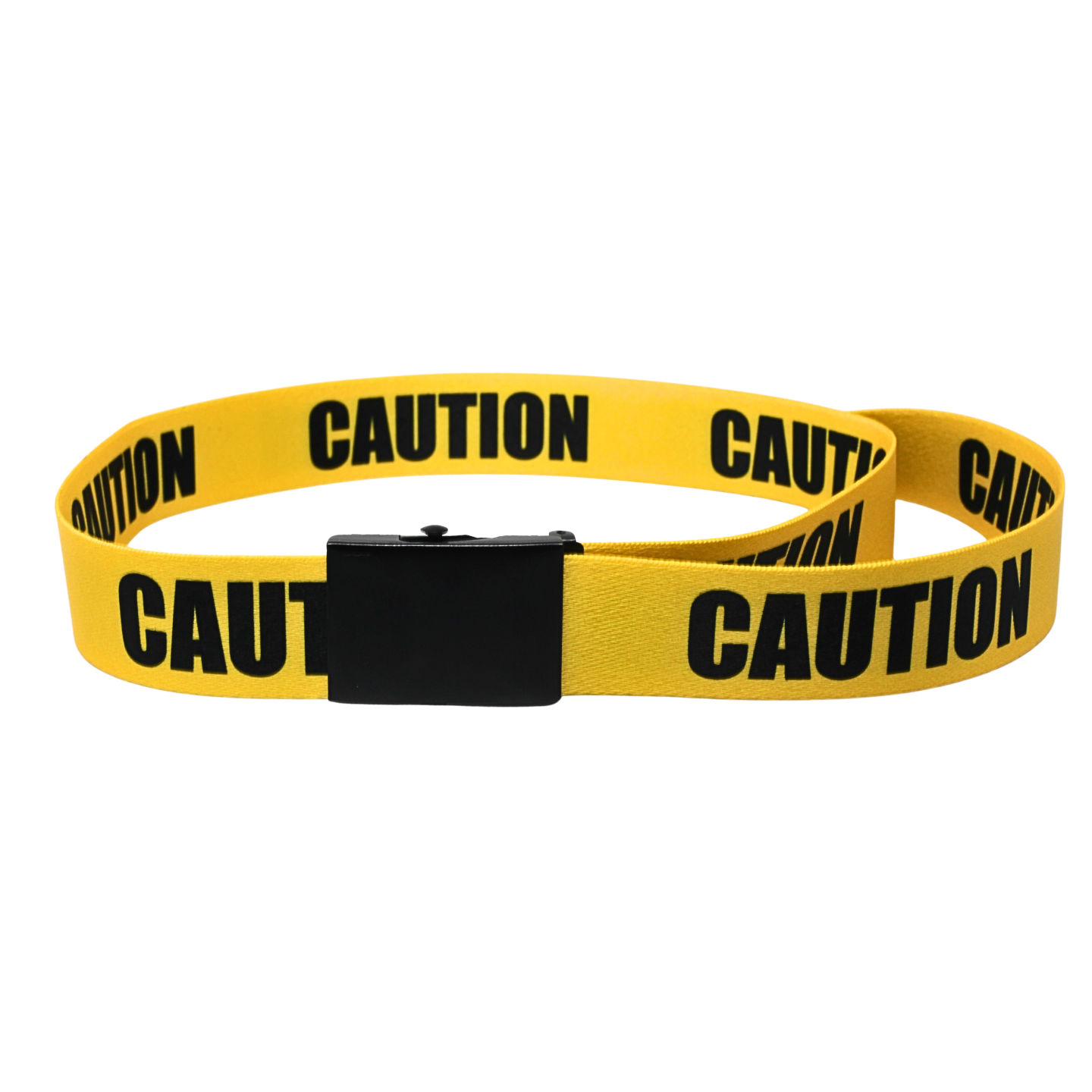 Caution Tape Belt - Black Buckle