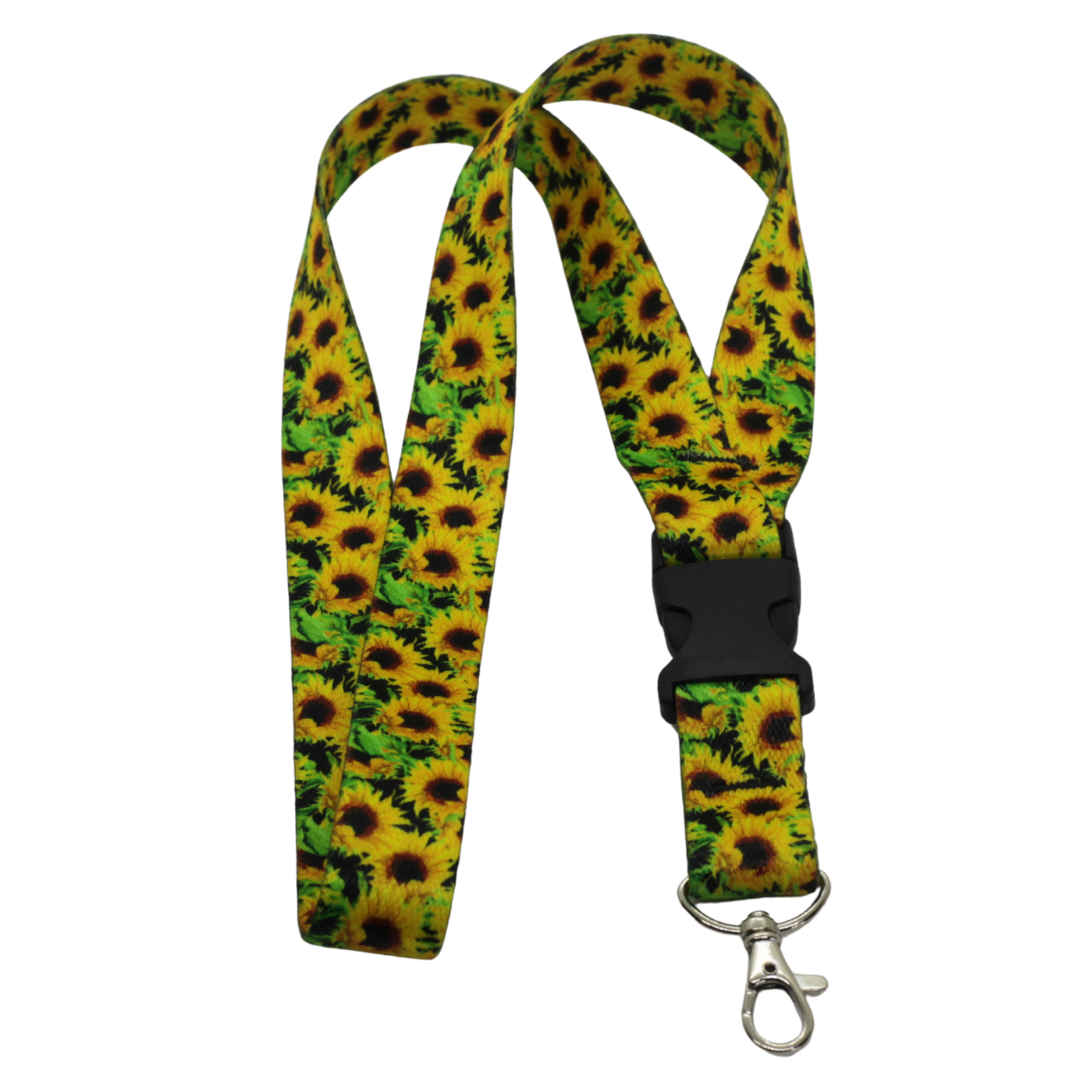 Sunflower Lanyard – Durable Floral Lanyard for Keys & ID