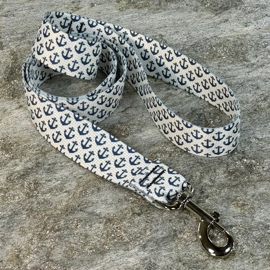 Nautical Anchors Dog Leash