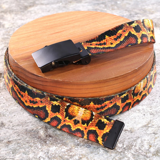 1" Slim Boa Constrictor Snakeskin Belt – Wild Snake Pattern