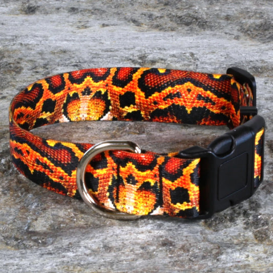 Boa Dog Collar – Snakeskin Pattern
