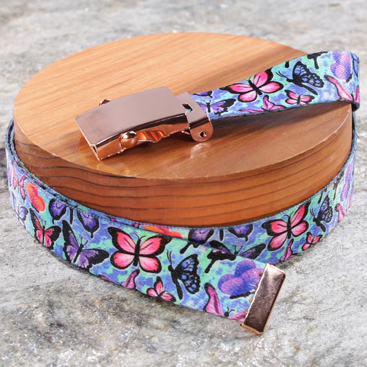 1" Slim  Butterfly Belts – Patterned Web Belts