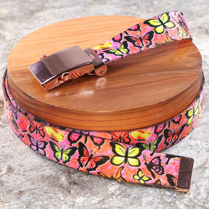 1" Slim  Butterfly Belts – Patterned Web Belts