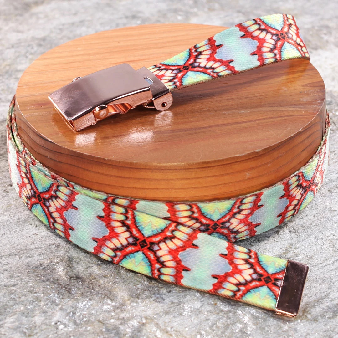 1" Slim  Butterfly Belts – Patterned Web Belts