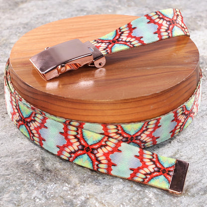 1" Slim  Butterfly Belts – Patterned Web Belts