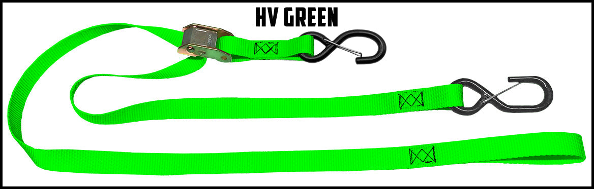 High visibility green 1 inch custom picture quality polyester webbing camstrap. Design by Northwest Straps.