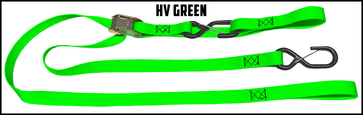 High visibility green 2 inch custom picture quality polyester webbing cam strap. Design by Northwest Straps.