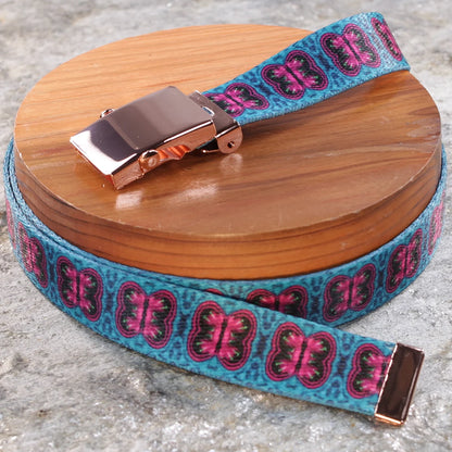 1" Slim  Butterfly Belts – Patterned Web Belts