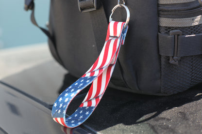 American Flag Car Keychain Wrist Lanyard