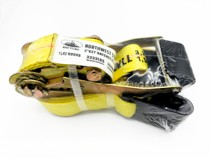 Premium 2" x 27' Ratchet Strap with Flat Hooks - Secure Your Cargo with Confidence