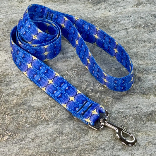 Velvet Blue Diamonds Dog Leash