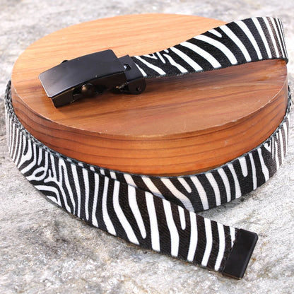 1" Slim Zebra Print Belt