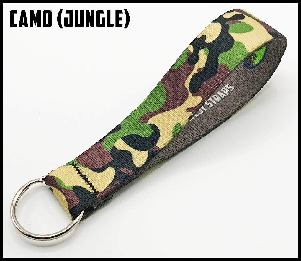 Classic jungle camo 1 inch custom picture quality polyester webbing keyfob. Design by Northwest Straps.