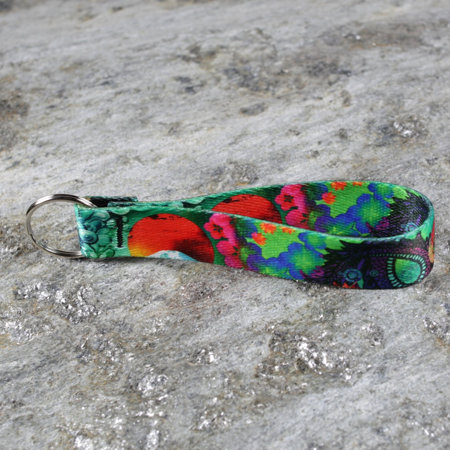 80's Inspired Keychain Wristlet – Retro Style Wrist Strap for Keys & Bags