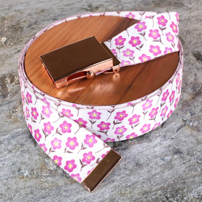 1.5" Forget Me Nots Floral Belt