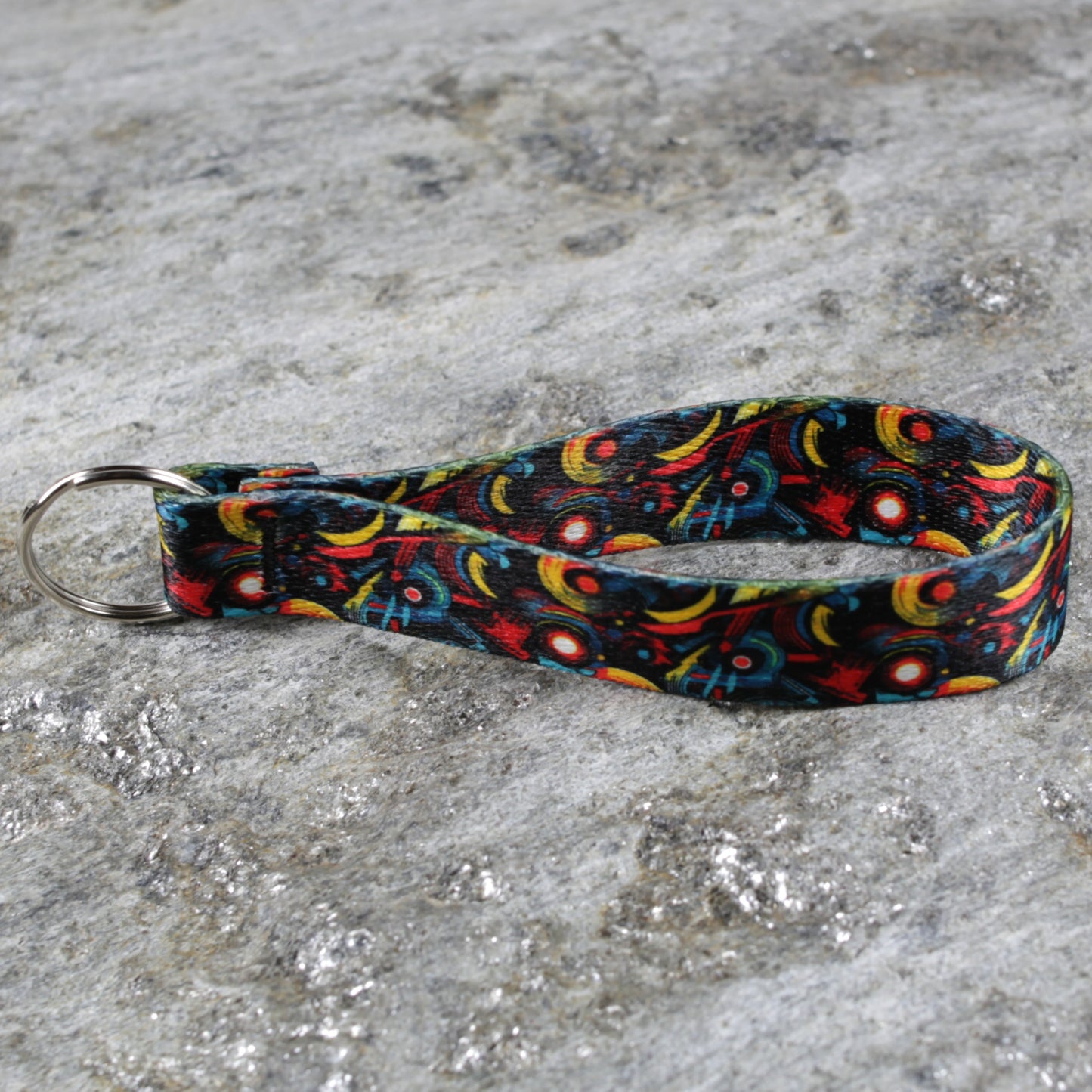 80's Inspired Keychain Wristlet – Retro Style Wrist Strap for Keys & Bags
