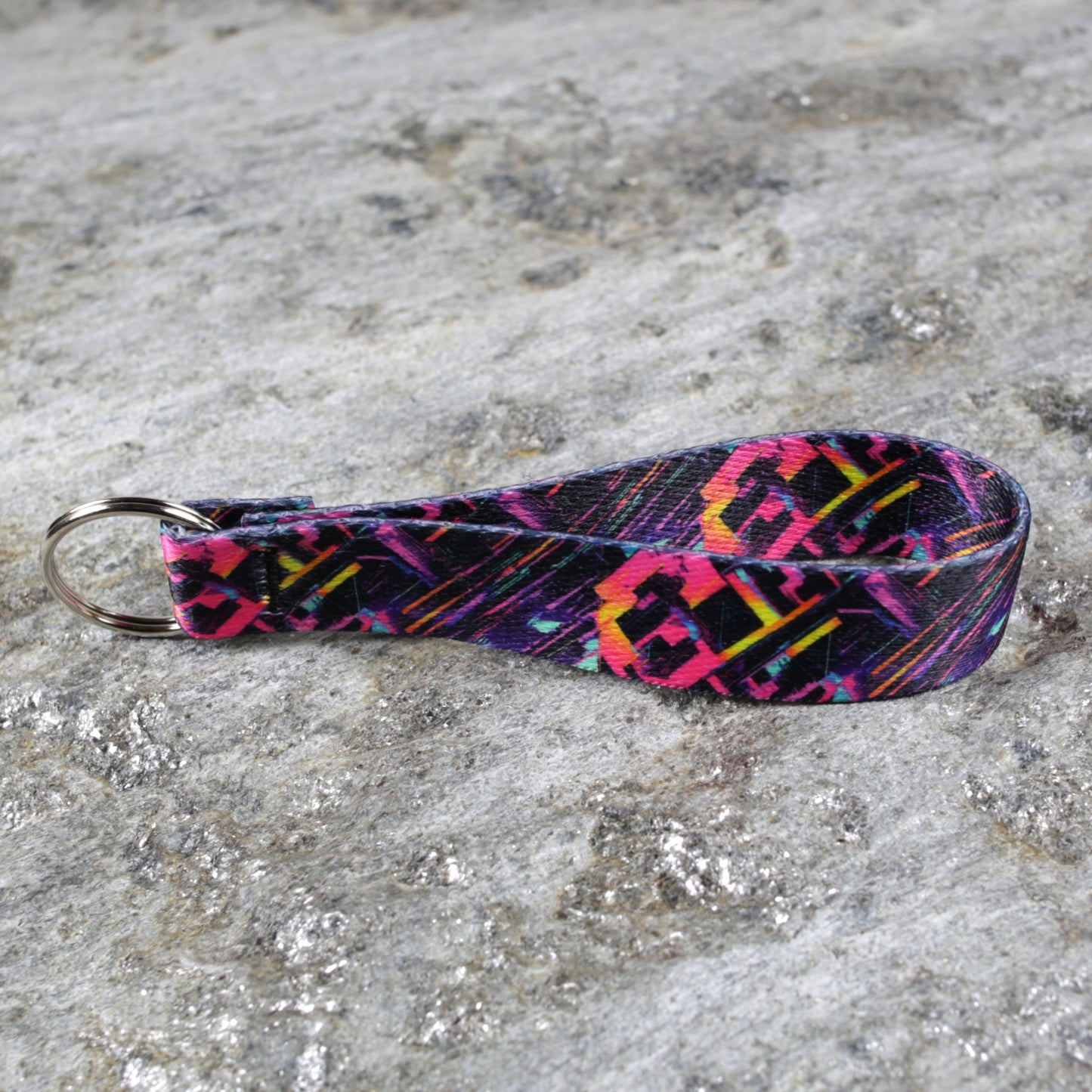 80's Inspired Keychain Wristlet – Retro Style Wrist Strap for Keys & Bags