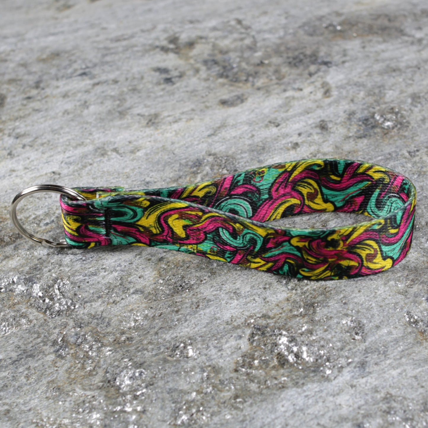80's Inspired Keychain Wristlet – Retro Style Wrist Strap for Keys & Bags