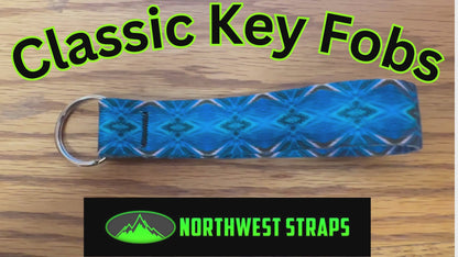 Psychedelic Preprint Classic Key Fobs