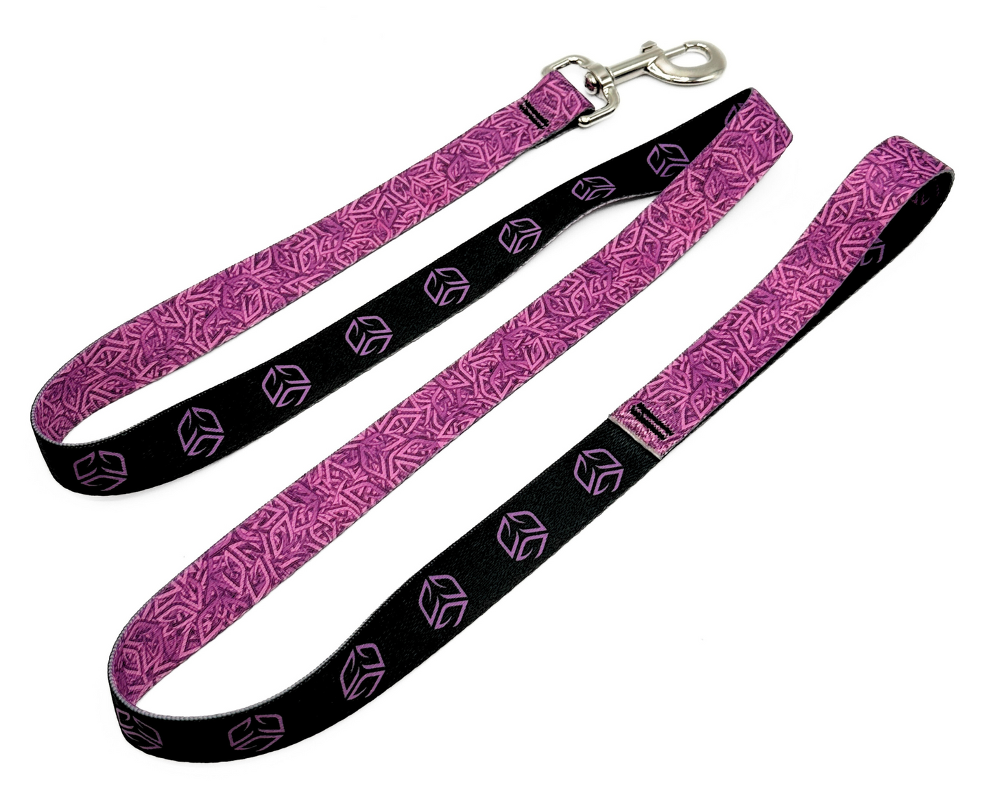 pink and black custom leash design by northwest straps.