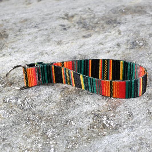 Serape Blanket Keychain Wristlet – Colorful Woven-Style Key Wrist Strap That Stands Out