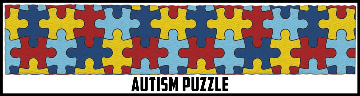 Autism puzzle. 1 1/2 Inch custom picture quality polyester webbing. Design by Northwest Straps.